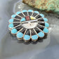Verden Niiha Zuni Sterling Multistone Inlay Sunface Pendant/Brooch For Women