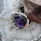 Sterling Southwestern Style Star Amethyst Decorated Ring Size 6.25 For Women
