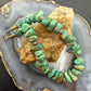 Vintage Sterling Silver Native American Natural Chunky Turquoise 14" Necklace For Women