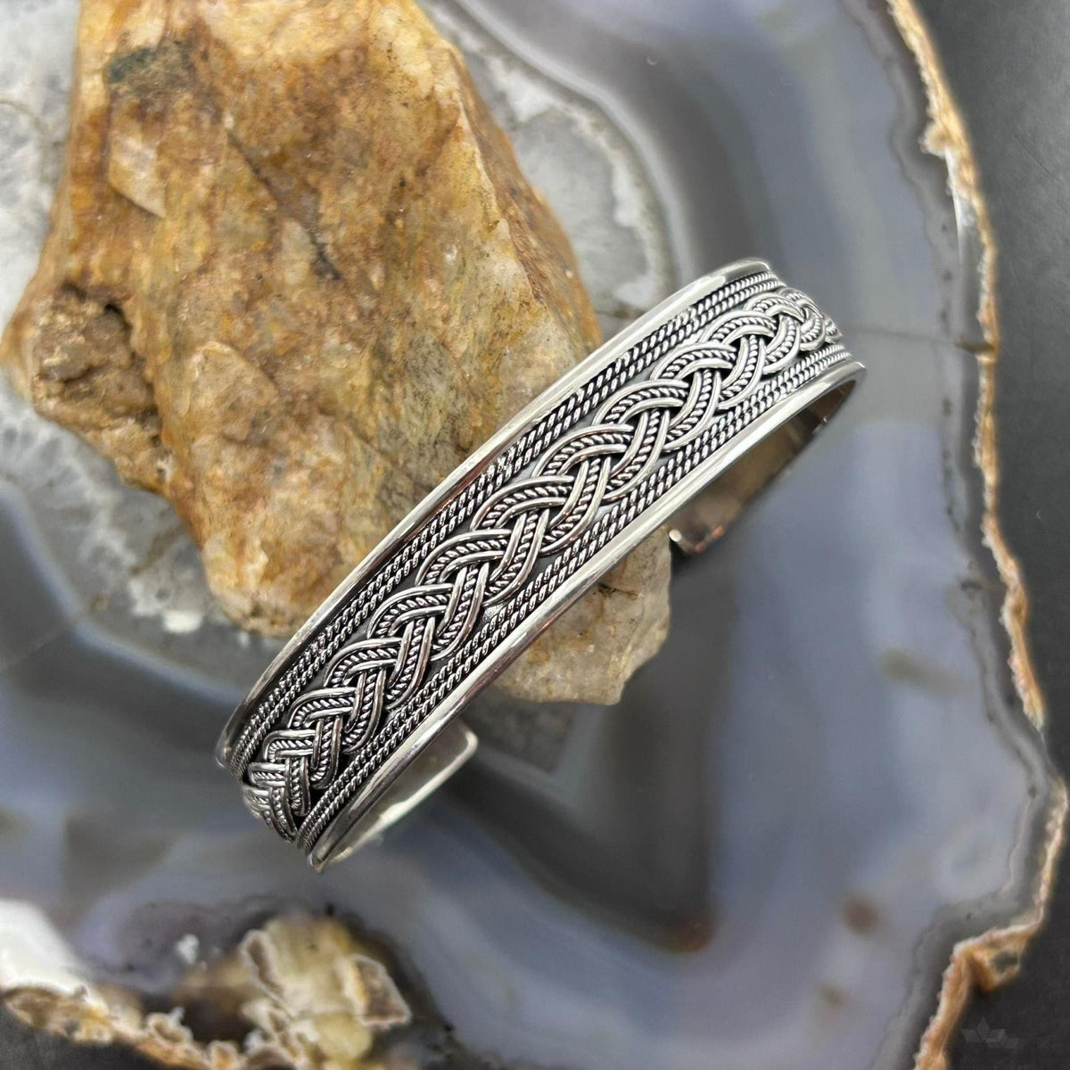Sterling Silver Flexible & Adjutable Decorated Braided Fashion Bracelet For Women #1