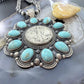 Genuine 1942 90% Silver Walking Liberty Half Dollar Coin w/Turquoise Unisex Pendant