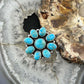 Sterling Silver Southwestern Style Mohave Turquoise Cluster Ring Size 7 For Women