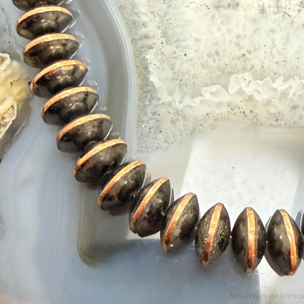Copper Navajo Pearl Beads Saucer 12 mm Necklace Length 16"-18" For Women