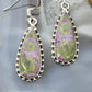 Sterling Silver Southwestern Style Teardrop Stichtite Dangle Earrings For Women