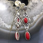 Carolyn Pollack Sterling Silver 4 Coral Decorated Dangle Earrings For Women