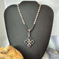 Vintage Silver Peridot, Ametyst Double Sided Cross Silver &MOPNecklace For Women