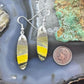 Sterling Silver Oval Bumblebee Jasper Slab Dangle Earrings For Women #168