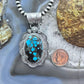 Gilbert Platero Native American Sterling Silver Oval Turquoise Pendant For Women