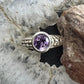 Carolyn Pollack Sterling Silver Rounded Amethyst Decorated Shank Ring For Women