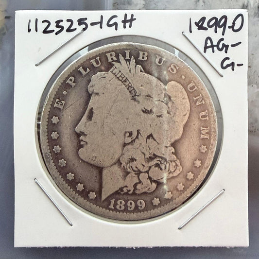 US 1899-O 90% Morgan Silver Dollar AG-G Holiday Stocking Stuffer #112525-1GH