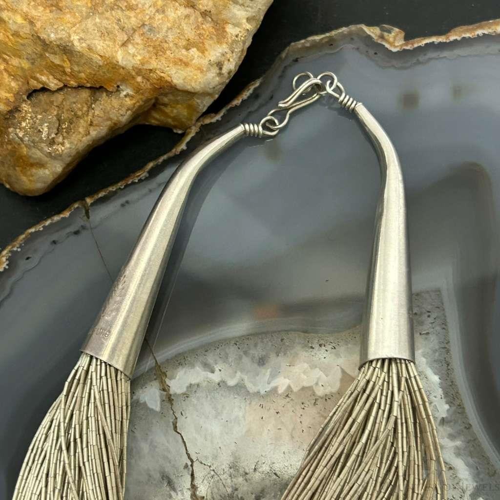 Vintage Sterling Silver 99 Strand Liquid Silver 28" Necklace For Women