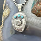 Running Bear Native American Sterling Silver Turquoise Cowboy Hat Unisex Pendant