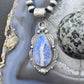 Sterling Silver Southwestern Style Teardrop Plume Doublet Agate Decorated Pendant For Women