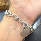 Tiffany & Co. Sterling Silver Link Chain Bracelet with Heart For Women 6.75"