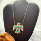 Sterling Silver Southwestern Style Kingman Turquoise Thunderbird Pendant Necklace For Women #1
