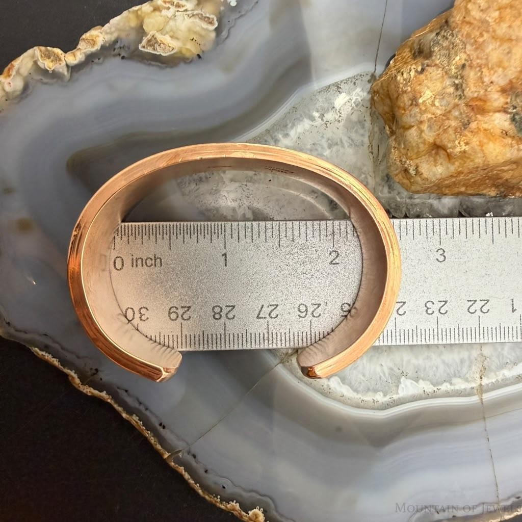 Wylie Secatero Navajo Sterling Silver & Copper Stamped Bracelet For Women