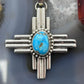 Priscilla Apache Native American Sterling Silver Turquoise Zia Unisex Pendant