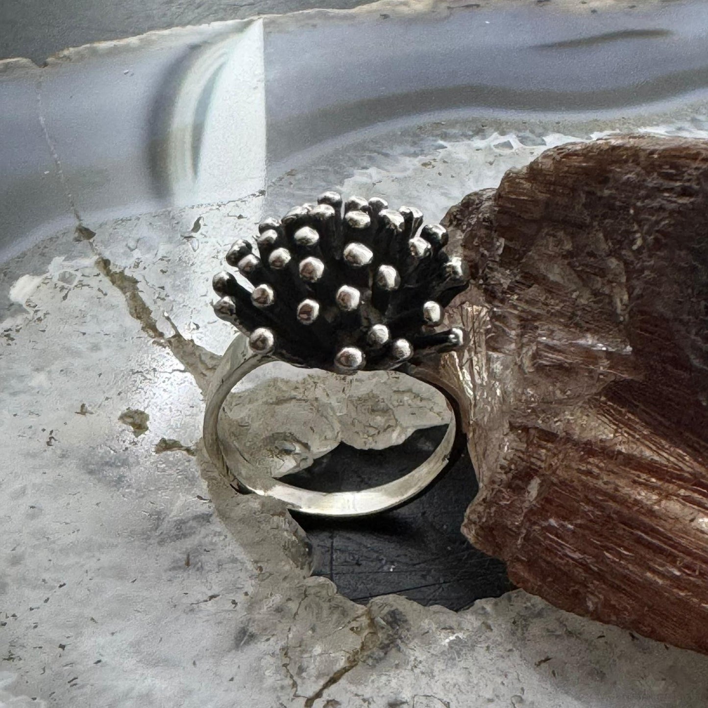 Sterling Silver Porcupine Fashion Ring For Women, Taxco Mexico