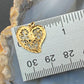 14K Yellow Gold Dainty Heart Diamond Cut Charm Necklace For Women