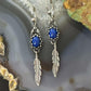 Carolyn Pollack Sterling Silver Lapis with Feather Dangle Earrings For Women