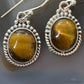Sterling Silver Southwestern Style Oval Tiger's Eye Earrings For Women #1