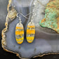 Sterling Silver Oval Bumblebee Jasper Slab Dangle Earrings For Women #199