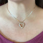 14K Yellow Gold Diamonds Heart Shape Pendant with 16" Necklace For Women