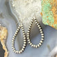 Sterling Silver Southwestern Style 3mm Navajo Pearl Bead Hoop Earrings For Women