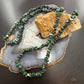 Vintage Natural Malachite & Hematite 34" Necklace For Women