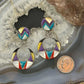 Sterling Silver Southwestern Style Multi Stone Inlay Dangle Earrings For Women