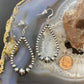 Navajo Pearl Beads Graduated 3-8mm Sterling Silver Hoop Dangle Earrings