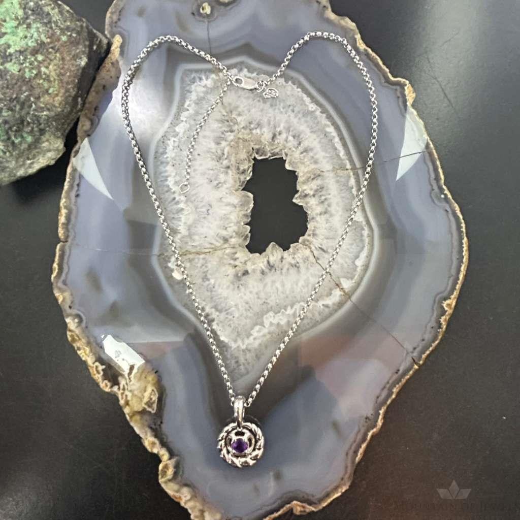 Carolyn Pollack Sterling Silver Rounded Faceted Amethyst 17"-19" Necklace For Women