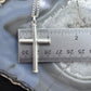 Vintage Sterling Silver Unisex Cross Pendant With 24" Link Chain Necklace