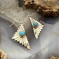 Michael Nez Navajo Sterling Silver Rounded Turquoise Cloud Dangle Earrings For Women