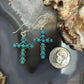 Sterling Silver Southwestern Style Turquoise Cross Dangle Earrings For Women