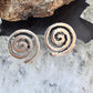Native American Sterling Silver Swirl Circle of Life Stud Earrings For Women
