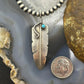 Chris Charley Native American Sterling Turquoise Dot Feather Unisex Pendant