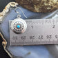 Native American Sterling Silver Turquoise Dot Stamped Concho Dangle Earrings For Women