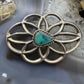 Vintage Nellie Tso Native American Silver Turquoise Sand Cast Brooch For Women