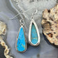 Sterling Silver Southwestern Style Teardrop Mojave Turquoise Dangle Earrings For Women