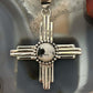 Sterling Silver Southwestern Style Round White Buffalo Unisex Zia Pendant #1