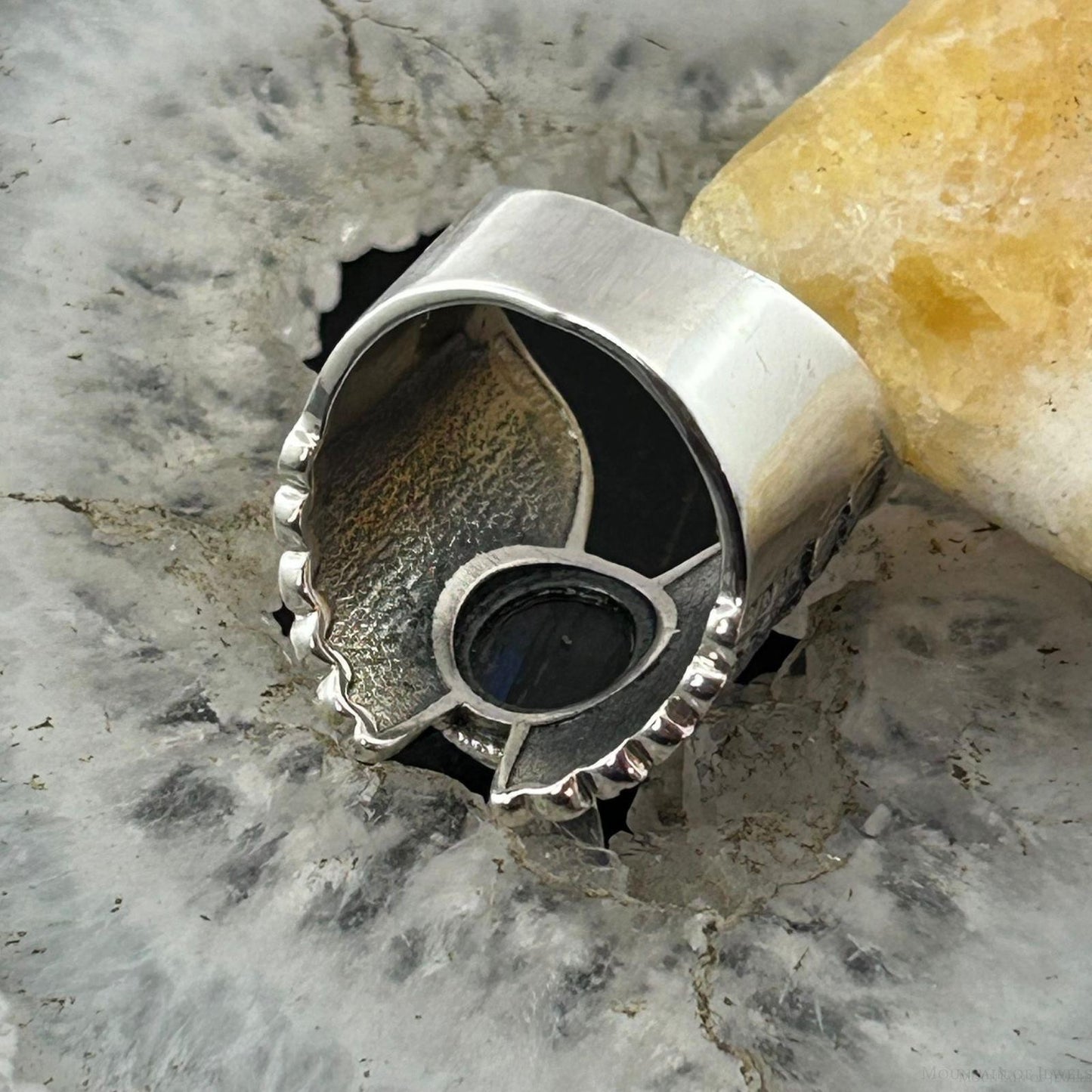 Sterling Silver Southwestern Style Labradorite Decorated Wing Ring For Women