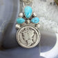 Genuine 1937 90% Silver Mercury Dime Coin Mohave Turquoise Unisex Pendant
