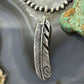 Sterling Silver Southwestern Style Feather & Leaf Unisex Pendant
