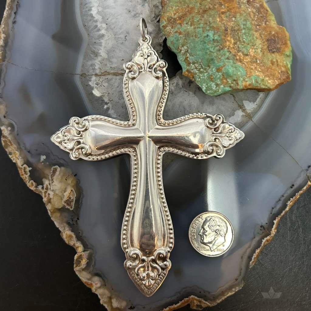 1998 Vintage Towle Sterling Silver Religious Cross Christmas Ornament