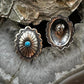 Native American Sterling Silver Turquoise Dot Oval Concho Stud Earrings For Women