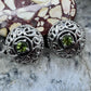 Carolyn Pollack Sterling Silver Faceted Round Peridot Omega Back Stud Earrings For Women