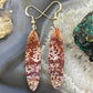 Sterling Silver Oval Red Jasper Slab Dangle Earrings For Women #084