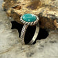 Carolyn Pollack Sterling Silver Oval Turquoise Decorated Ring Size 7.75 For Women