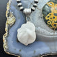 Sterling Silver Southwestern Style Teardrop Emerald Decorated Pendant For Women